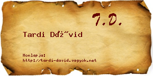 Tardi Dávid névjegykártya